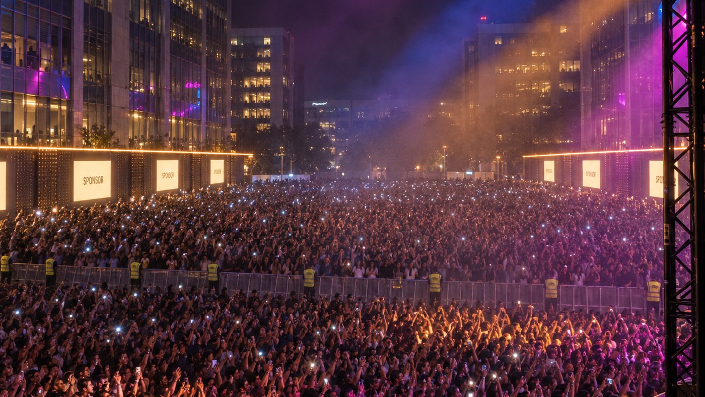 A full floor at a ticketed show